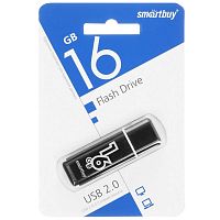 Флешка SmartBuy Glossy 16Gb Black
