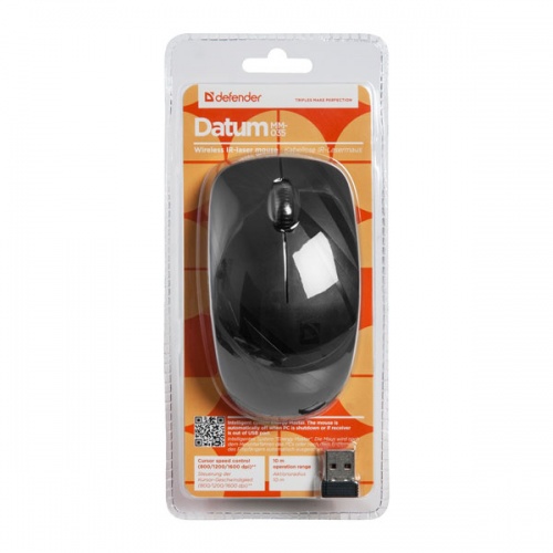 Мышь Defender Datum MM-035 Black Wireless фото 2