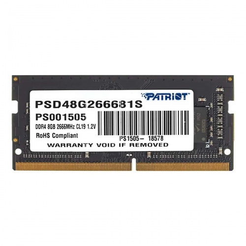 Модуль памяти So-DIMM Patriot PSD48G266681S DDR4 8GB 2666MHz Модуль памяти So-DIMM Patriot PSD48G266681S DDR4 8GB 2666MHz