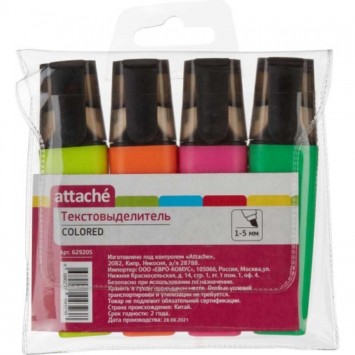 Набор текстовыделителей Attache Colored (1-5 мм, 4 шт.) фото 3