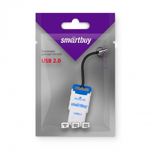 Картридер USB 2.0 Smartbuy SBR-707-K Blue фото 3