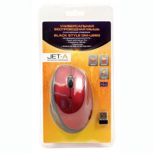 Мышь Jet.A OM-U26G Red USB