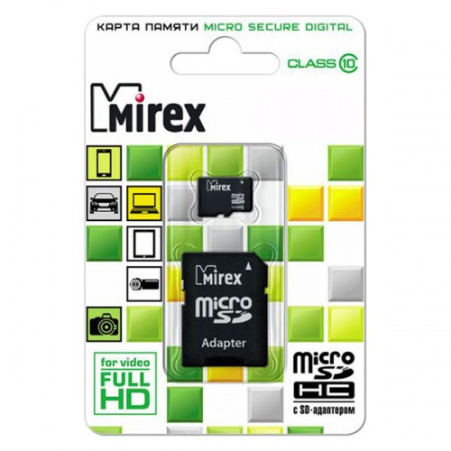 Карта памяти microSDHC Mirex 4Gb Class 10 + adapter фото 3