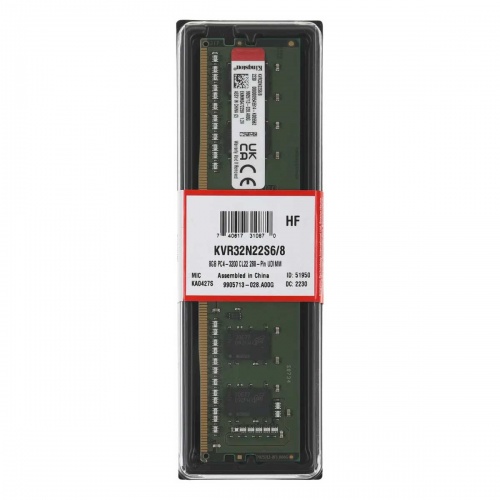 Модуль памяти DIMM Kingston KVR32N22S6/8 DDR4 8GB 3200MHz фото 2