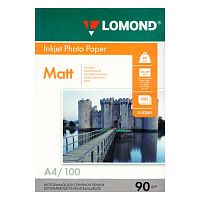 Фотобумага LOMOND матовая, А4, 90г/м2, 100 листов