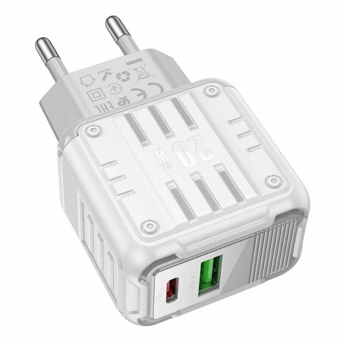 Зарядное устройство Hoco C135A PD20W + QC 3.0 White фото 2