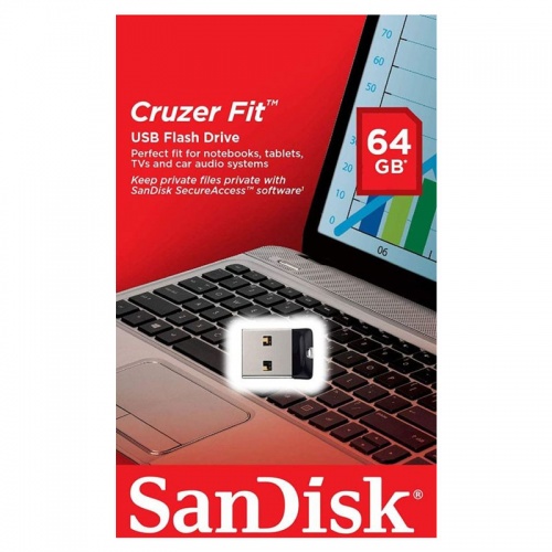 Флешка Sandisk CZ33 Cruzer Fit USB 64Gb фото 3