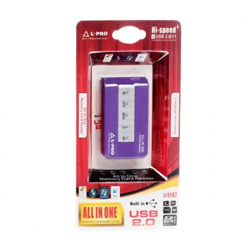 Картридер USB 2.0 L-Pro 1147 Purple фото 3