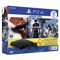 Sony PlayStation 4 500Gb Slim + God of War + Horizon: Zero Dawn + Uncharted 4: Путь вора
