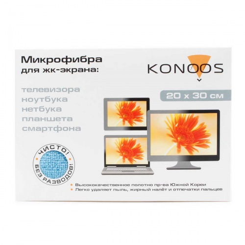 Салфетка из микрофибры для ЖК-экранов Konoos KT-1