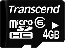 Карта памяти microSDHC Transcend 4Gb Class 6