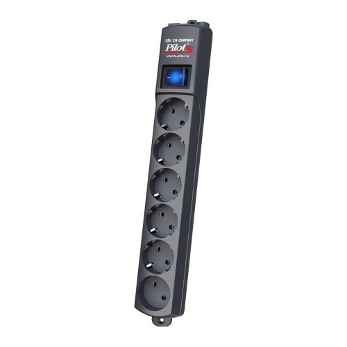 Сетевой фильтр ZIS Pilot S (1.8 м, 6 розеток, серый)
