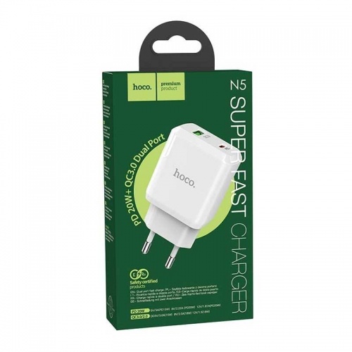 Зарядное устройство Hoco N28 PD20W + QC 3.0 White фото 2