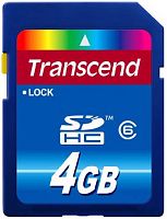 Карта памяти SDHC Transcend 4Gb Class 6