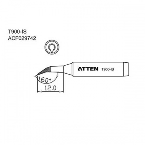 Жало паяльное Atten T900-IS, загнутое конусовидное фото 2