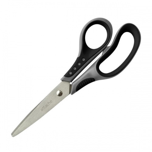 Ножницы канцелярские Attache Graphite с прорезиненными ручками (195 мм)