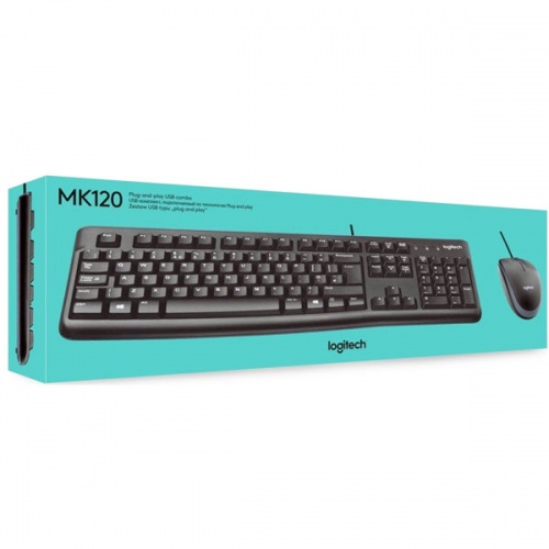 Комплект (клавиатура и мышь) Logitech Desktop MK120 Black USB фото 5