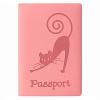 Обложка для паспорта "STAFF", персиковая/кошка