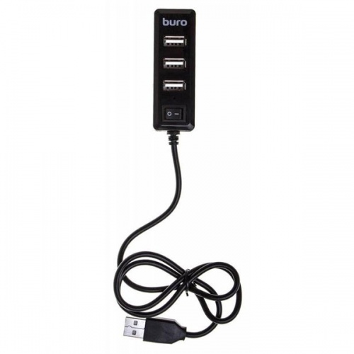 Разветвитель USB 2.0 Buro BU-HUB4-0.5L-U2.0 Black фото 3