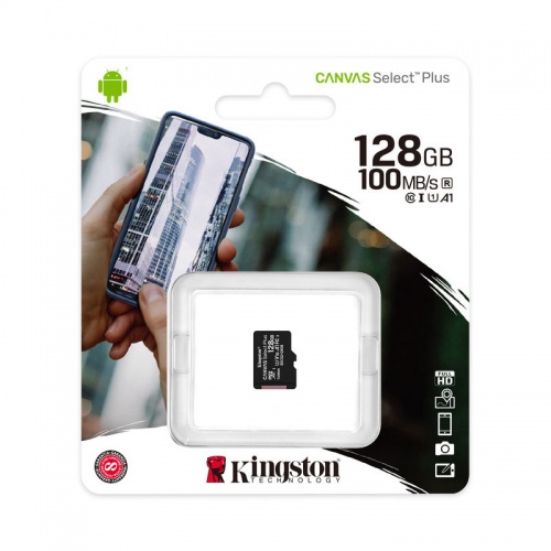 Карта памяти microSDHC Kingston 128Gb Class 10 UHS-I U1 + adapter фото 3