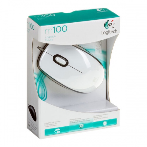 Мышь Logitech M100 White USB фото 2