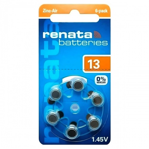 Батарейка Renata ZA13/PR48 (Al, 1.45V) (6 шт)