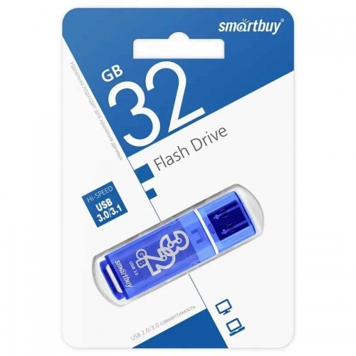 Флешка USB 3.0 SmartBuy Glossy 32Gb Dark Blue фото 2
