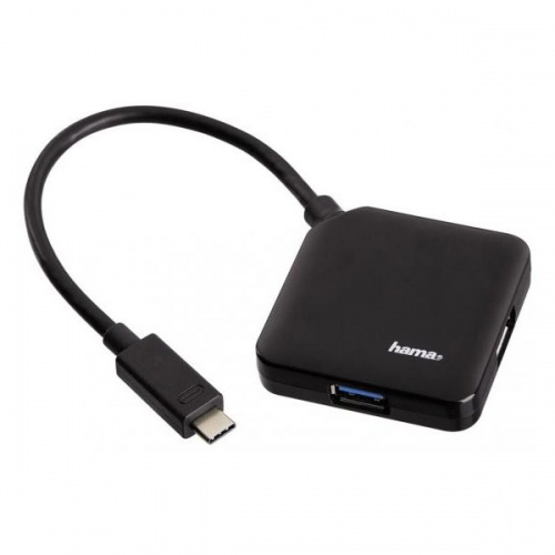 Разветвитель USB Type-C Hama Hub 1:4 Black