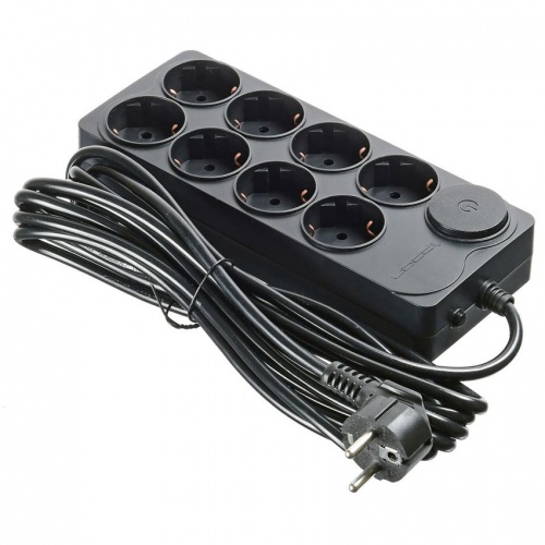 Сетевой фильтр Ippon BK-8-EU-3-16-B (3 м, 8 розеток, черный)