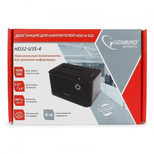 Док-станция для HDD 2.5"/ 3.5" Gembird HD32-U3S-4 Black фото 2