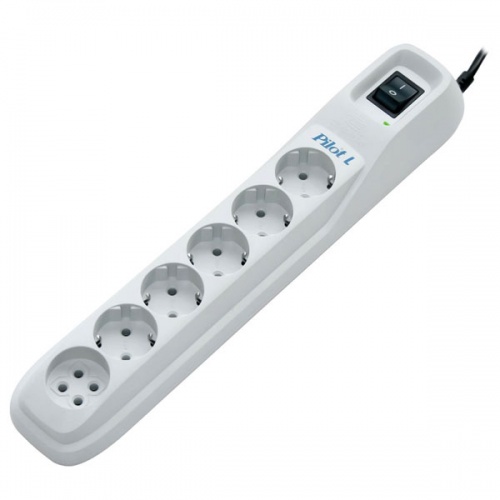 Сетевой фильтр ZIS Pilot S (3 м, 6 розеток, белый) фото 2