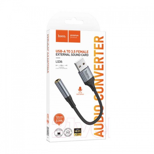 Внешняя звуковая карта Hoco LS36 Audio USB-A фото 3 Внешняя звуковая карта Hoco LS36 Audio USB-A фото 3