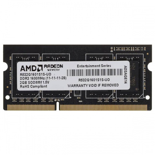 Модуль памяти So-DIMM AMD Radeon R5 Entertainment Series DDR3 2GB 1600MHz