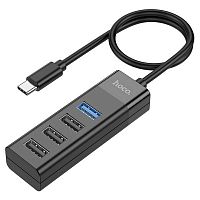 Разветвитель USB 3.0/2.0 Hoco HB25 Type-C Black