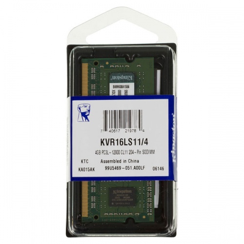Модуль памяти So-DIMM Kingston KVR16LS11/4 DDR3L 4GB 1600MHz