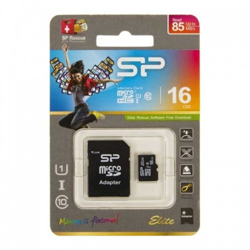 Карта памяти microSDHC Silicon Power 16Gb Class 10 UHS-I + adapter фото 3