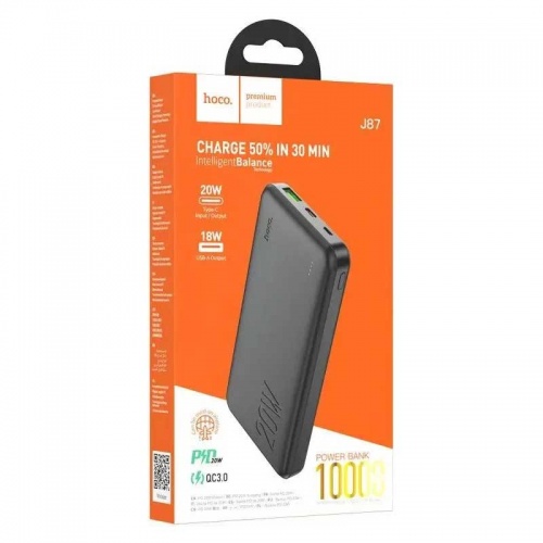 Внешний аккумулятор Hoco J87 10000 мАч Black фото 2