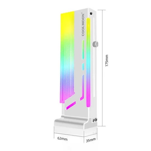 Держатель для видеокарты CoolMoon CM-GH2 ARGB White фото 2