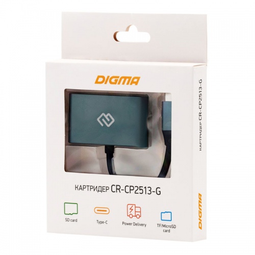 Картридер USB Type-C Digma CR-СP2513-G Grey фото 4