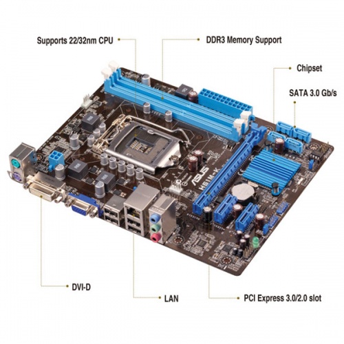 Материнская плата Asus H61M-K, RTL фото 4