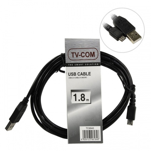 Кабель TV-COM USB 2.0 AM-microBM (1.8 м)