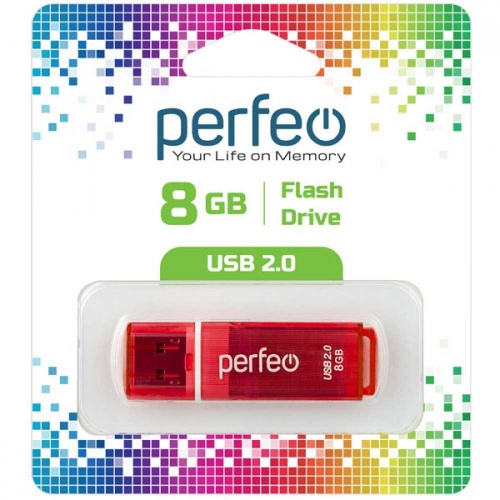 Флешка Perfeo C13 8Gb Red фото 2