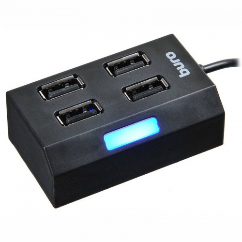 Разветвитель USB 2.0 Buro BU-HUB4-U2.0 Black фото 3