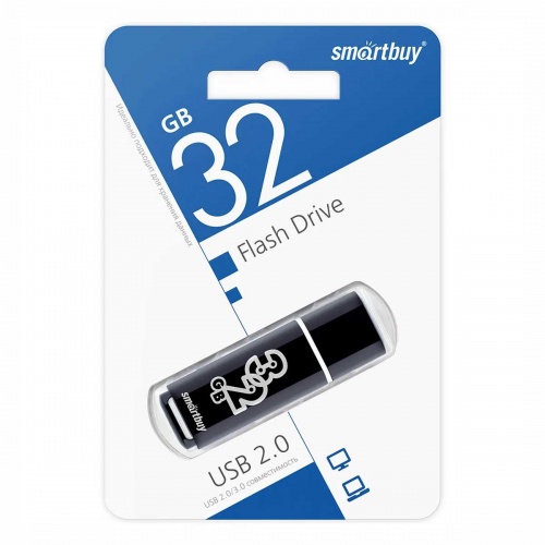 Флешка USB 2.0 SmartBuy Glossy 32Gb Black фото 2 Флешка USB 2.0 SmartBuy Glossy 32Gb Black фото 2
