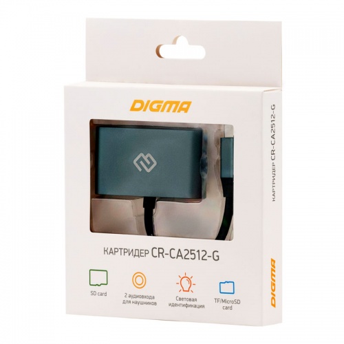 Картридер USB Type-C Digma CR-СA2512-G Grey фото 4