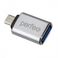 Адаптер Perfeo OTG USB 3.0 AF-micro USB BM Silver