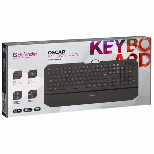 Клавиатура Defender Oscar SM-660L Pro Black USB фото 5