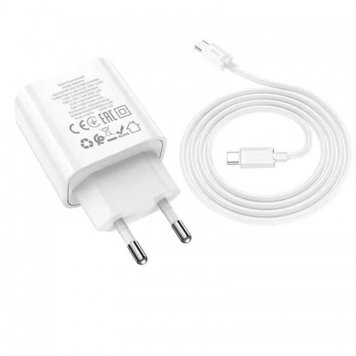 Зарядное устройство Hoco C80A Plus PD20W + QC 3.0 + кабель Type-C White фото 2