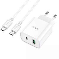 Зарядное устройство Hoco C80A Plus PD20W + QC 3.0 + кабель Type-C White