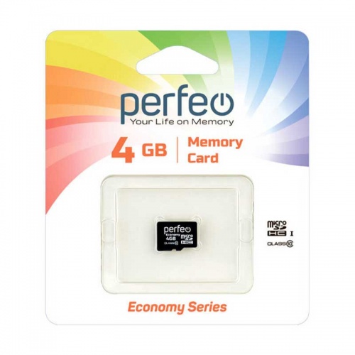 Карта памяти microSDHC Perfeo 4Gb Class 10